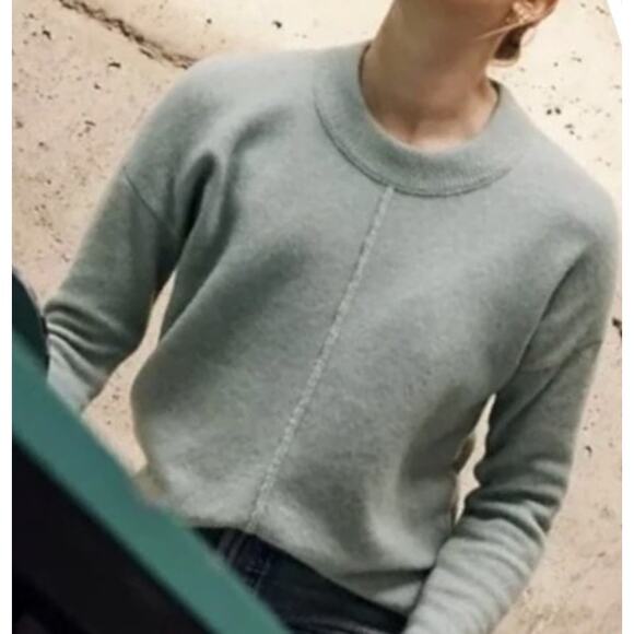 Madewell Smithe Sweater Womens Medium Heather Sage Coziest Yarn Alpaca Wool - Picture 1 of 8